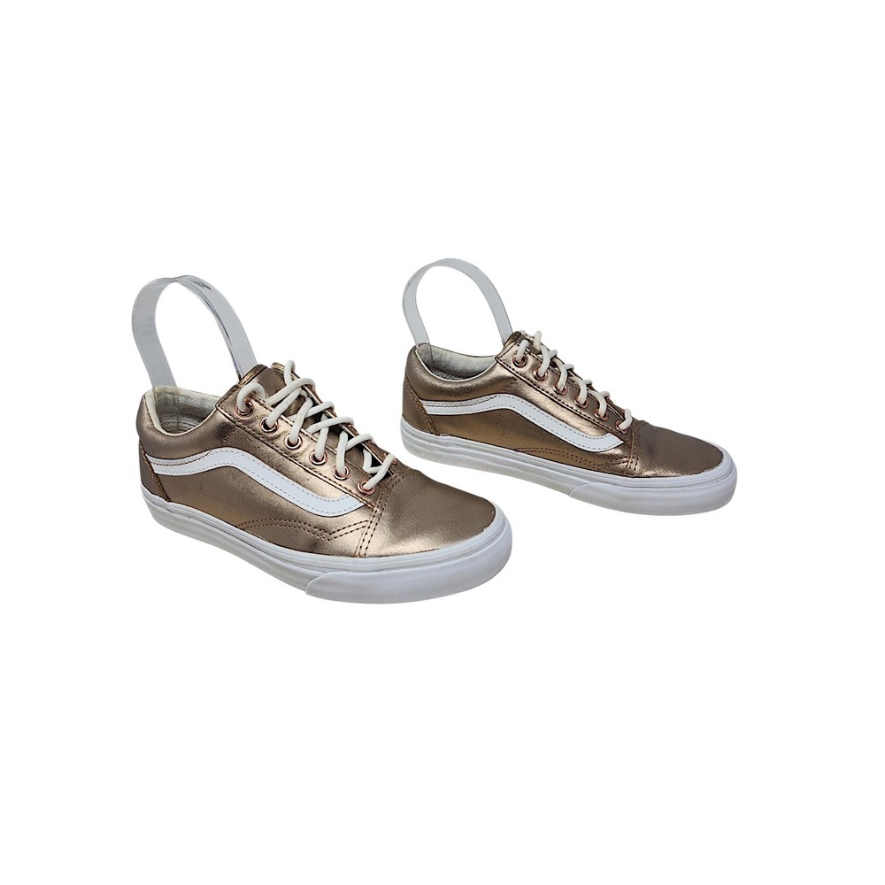 Vans Old Skool 6 Women Rose Gold Metallic Low Top Sneaker Skater Shoe Streetwear